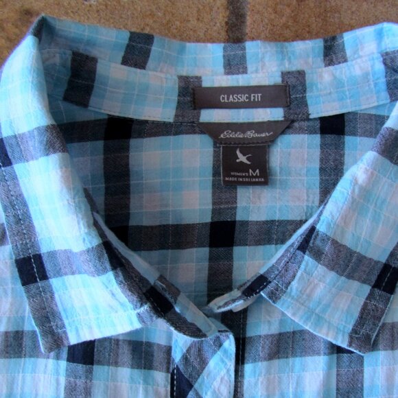 WESTERN SHIRT, M, EDDIE BAUER, NWOT, LONG SLEEVE COTTON BUTTON FRONT, POCKETS - Picture 5 of 5